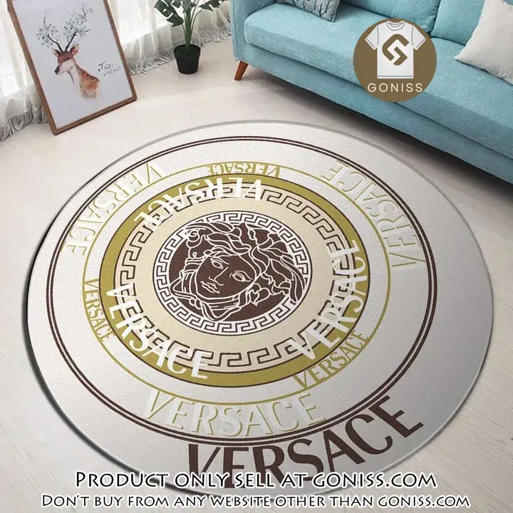 Versace medusa pattern luxury brand fashion round rug carpet home decor special gift gn0130725